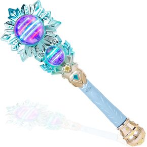 Snowflake Light Up Princess Wand with Dual Spinners & Music - Magic Fairy Toy Wand for Kids Girls - Birthday Dress-up Party Favors, Pink in Saudi Arabia