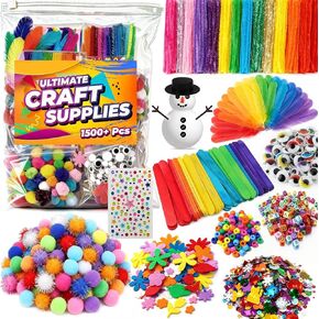Yameer Arts and Crafts Supplies for Kids 1500+ Pcs - All in One DIY Art Craft Supplies for Kids and Toddlers - Kid Crafting School Supply Kit & Materials Age 4 5 6 7 8 9 in Saudi Arabia