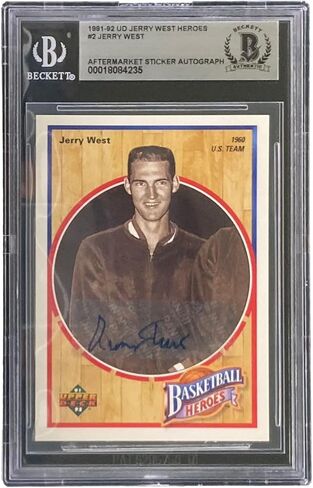 Jerry West Signed 1991-92 UD Jerry West Heroes #2 Los Angeles Trading Card BAS in Saudi Arabia