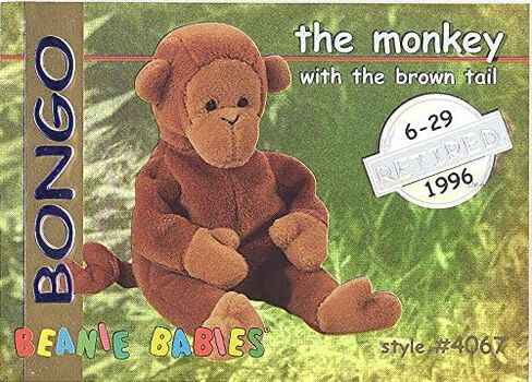بطاقة التداول BBOC TY Beanie Babies Series 1 متقاعد (فضي) - Bongo The Monkey in Saudi Arabia