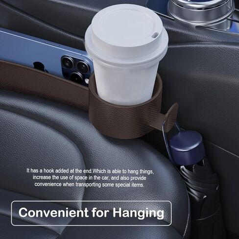 Car Seat Gap Plug with Storage Slot, Auto Gap Filler Organizer with Cup Holder, Universal Carseat Side Gap Filler Strip 2 Pack Between Front Seats & Console, Anti-Drop Pad with Seatbelt Holes, Black in Saudi Arabia
