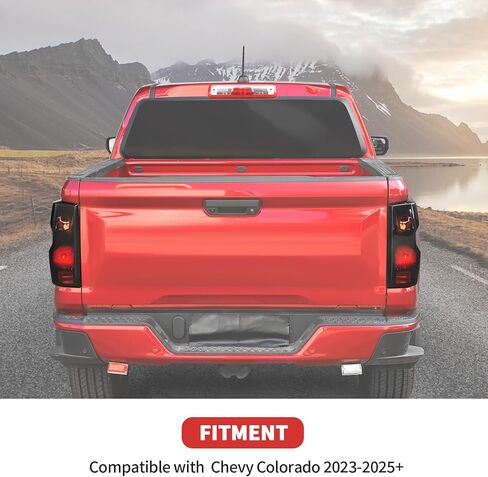 غطاء حماية لمصباح الضوء الخلفي مناسب لسيارة Chevy Colorado 2023-2025+، طقم إكسسوارات خارجية لإطار الضوء الخلفي قطعتين (أسود مدخن) in Saudi Arabia