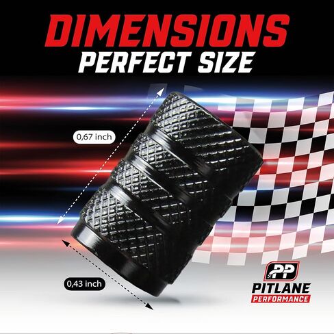 أغطية جذعية صمامات الإطارات Pitlane Performance® (8 عبوات) أغطية صمام شريدر ممتازة من الألومنيوم مع سدادة، مقاومة للتآكل، حماية متينة للسيارات وسيارات الدفع الرباعي والدراجات النارية والدراجات العلم الأمريكي in Kuwait