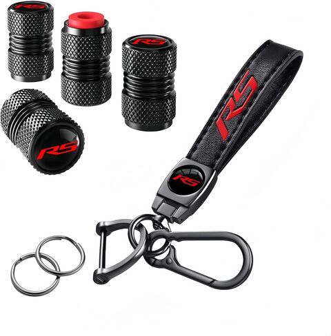 Aluminum Tire Valve Stem Cap Covers Leather Car Key Chain Mental Keychain Keyrings Compatible with Chevy Accessories in Kuwait