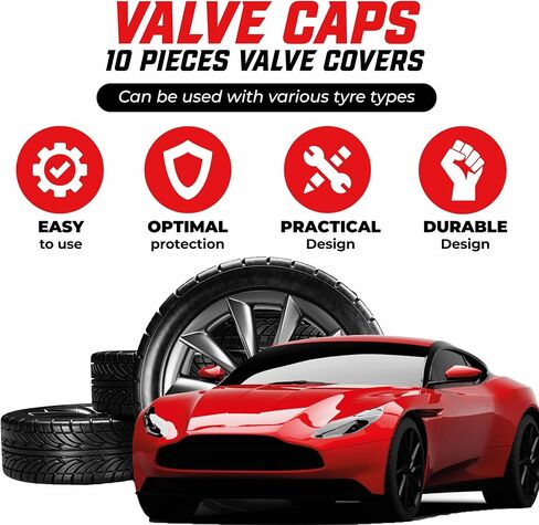أغطية جذعية صمامات الإطارات Pitlane Performance® (8 عبوات) أغطية صمام شريدر ممتازة من الألومنيوم مع سدادة، مقاومة للتآكل، حماية متينة للسيارات وسيارات الدفع الرباعي والدراجات النارية والدراجات العلم الأمريكي in Kuwait