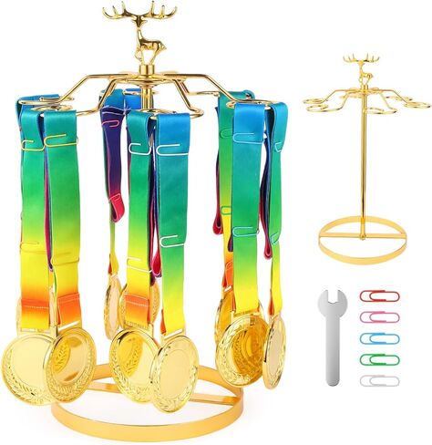 Medal Hanger Display Rotatable Medal Holder Stand for Sports Awards Display Tabletop Running Medal Stand Holds 30+ Race Medals Perfect for Marathon Medal Display in Saudi Arabia