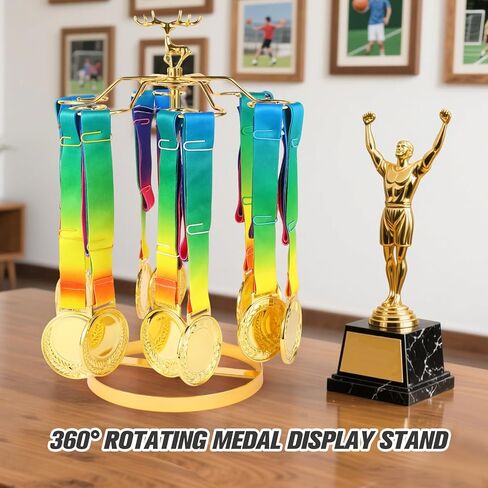 Medal Hanger Display Rotatable Medal Holder Stand for Sports Awards Display Tabletop Running Medal Stand Holds 30+ Race Medals Perfect for Marathon Medal Display in Saudi Arabia