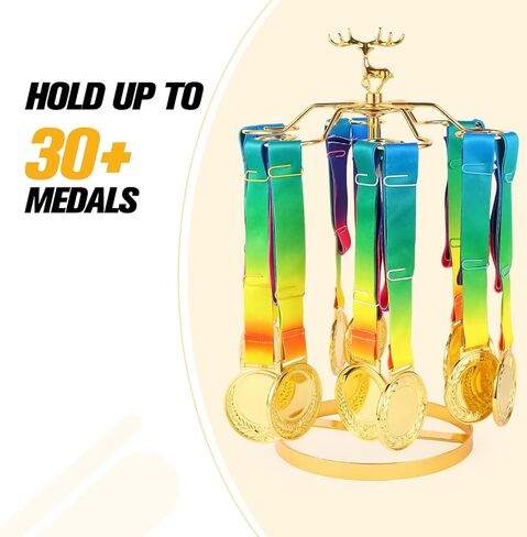 Medal Hanger Display Rotatable Medal Holder Stand for Sports Awards Display Tabletop Running Medal Stand Holds 30+ Race Medals Perfect for Marathon Medal Display in Saudi Arabia