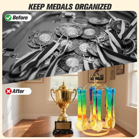 Medal Hanger Display Rotatable Medal Holder Stand for Sports Awards Display Tabletop Running Medal Stand Holds 30+ Race Medals Perfect for Marathon Medal Display in Saudi Arabia