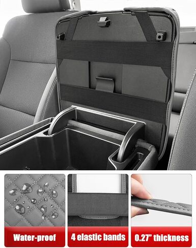 KBH Center Console Armrest Cover for 2014-2018 Chevy Silverado & GMC Sierra 1500 2500 3500, Vinyl Leather, Arm Rest Lid Accessories, Middle-Cut, Anti Scratch, Gray (Fits Jump Seat Only) in Saudi Arabia