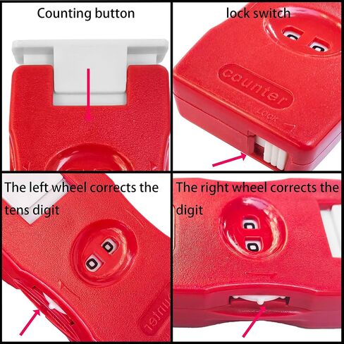 2 Pieces Knitting Counter, Needle Marking Tool, Plastic Knit Counter, Knitting Stitch Counter, Red in Kuwait