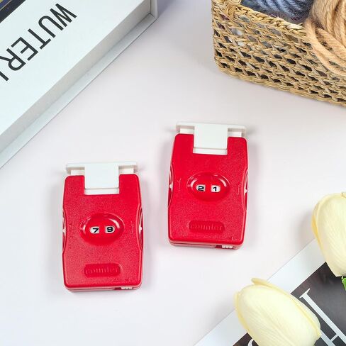 2 Pieces Knitting Counter, Needle Marking Tool, Plastic Knit Counter, Knitting Stitch Counter, Red in Kuwait