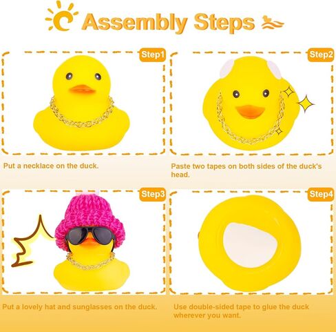 Winter Duck Car Dashboard Decoration, Car Rubber Duck Ornament with Mini Beanie Hat Sunglasses Bow Tie for Car Dashboard Decoration Accessories(C16) in Kuwait