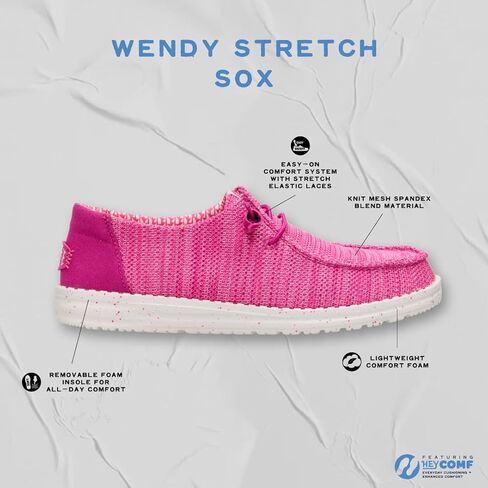 Hey Dude Wendy Stretch Sox White Size 9, Women’s Shoes, Women’s Slip-on Loafers, Comfortable & Light-Weight in Saudi Arabia