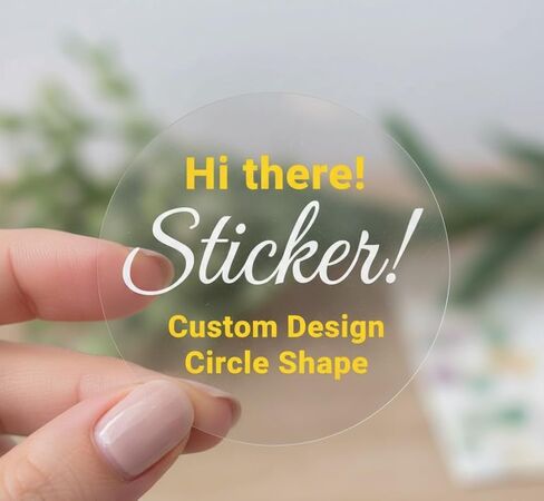 Transparent (Clear) Custom Stickers, Personalized Vinyl Decals with Your Logo, Name, or Text, Waterproof Labels for Business, Branding, Circle, Square, or Rectangle 1.5-5 inch, 100 Qty (Transparent) in Saudi Arabia