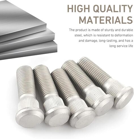 10PCS Wheel Studs, M12x1.5 49 mm Long Vehicle Steel Tire Studs, Wheel Lug Stud Car Accessories for OEM#610-266, 90942-02049, Compatible with Chevy, Lexus, Scion, Pontiac (Silver) in Kuwait