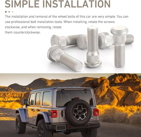 10PCS Wheel Studs, M12x1.5 49 mm Long Vehicle Steel Tire Studs, Wheel Lug Stud Car Accessories for OEM#610-266, 90942-02049, Compatible with Chevy, Lexus, Scion, Pontiac (Silver) in Kuwait