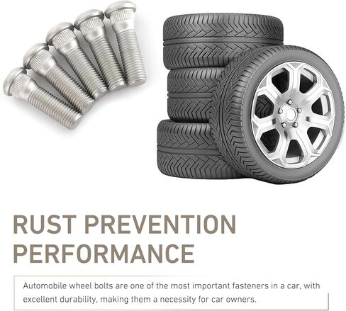 10PCS Wheel Studs, M12x1.5 49 mm Long Vehicle Steel Tire Studs, Wheel Lug Stud Car Accessories for OEM#610-266, 90942-02049, Compatible with Chevy, Lexus, Scion, Pontiac (Silver) in Kuwait