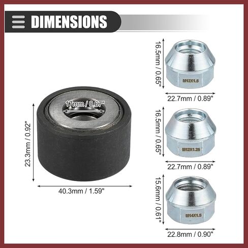 أداة تثبيت مسمار العجلة العالمية، أداة مسمار الإطارات، M12x1.25 M12x1.5 M14x1.5، مكواة، مع صواميل عجلة سداسية 3/4 بوصة، لون فضي، مجموعة واحدة بديلة in Saudi Arabia