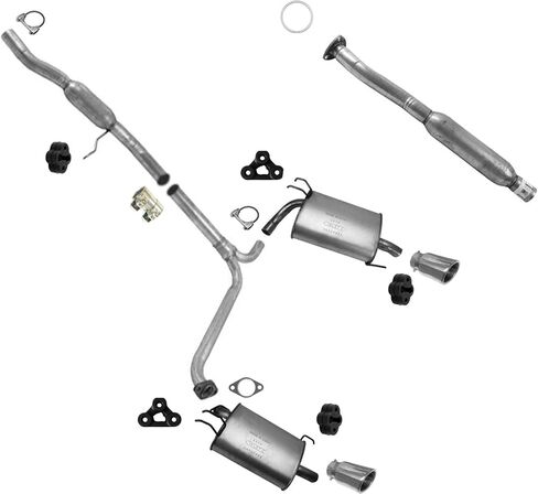 Complete Dual Muffler Exhaust Pipe System Replaccement Parts For 2004 2005 2006 2007 2008 Acura TSX 2.4L in Saudi Arabia
