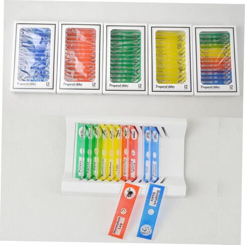 Gatuida Kids Microscope Accessories 12pcs Plastic Slides Prepared Specimens Set in Saudi Arabia