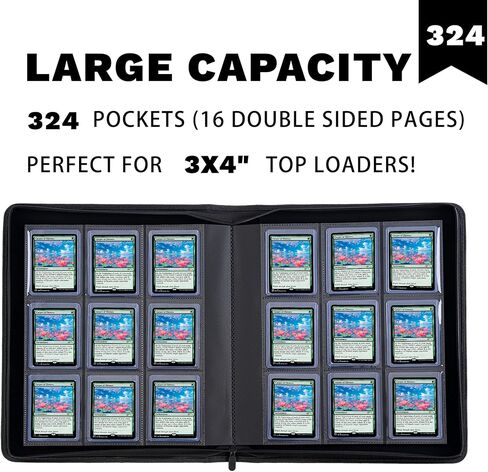 Toploader Binder 4 Pocket,Holds 128 Top Loaders,Top Loader Binder 4 Pocket for 3" x 4"Rigid Cards,Double Sided Card Binder Abulm in 3"x4"Toploaders for Trading Cards in Saudi Arabia