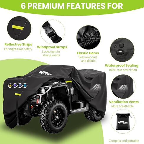 600D ATV Cover Waterproof Heavy Duty Trailerable 4 Wheeler Cover Waterproof Outdoor Quad Cover All Weather Season UV Protection for Polaris Kawasaki Yamaha Suzuki Honda in Saudi Arabia