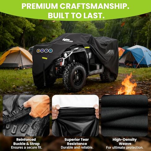 600D ATV Cover Waterproof Heavy Duty Trailerable 4 Wheeler Cover Waterproof Outdoor Quad Cover All Weather Season UV Protection for Polaris Kawasaki Yamaha Suzuki Honda in Saudi Arabia