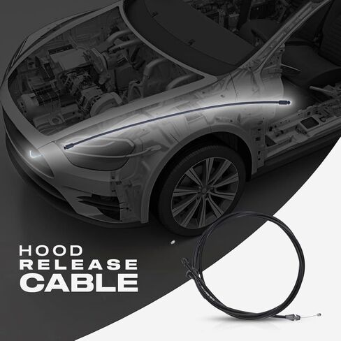 KarParts360 For Ford Econoline Super Duty 1999 Hood Release Cable | Black | Plastic/Metal | Replacement For 5C3Z16916AA in Saudi Arabia