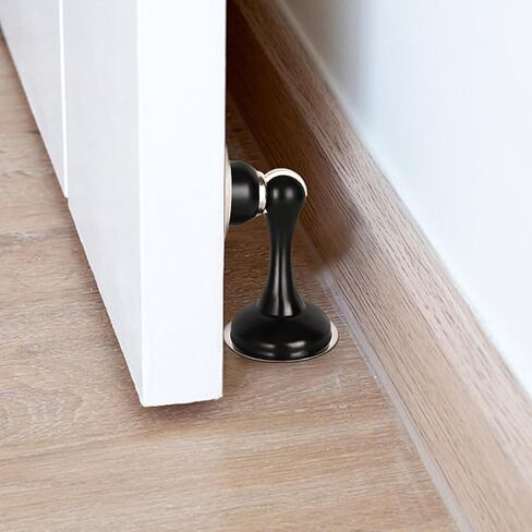 2 Pack Heavy Duty Magnetic Door Stopper - No Drill Adhesive Mount for Wall & Floor, Stainless Steel Door Stop with Super Strong Hold in Saudi Arabia