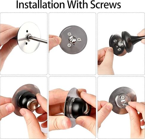 2 Pack Heavy Duty Magnetic Door Stopper - No Drill Adhesive Mount for Wall & Floor, Stainless Steel Door Stop with Super Strong Hold in Saudi Arabia