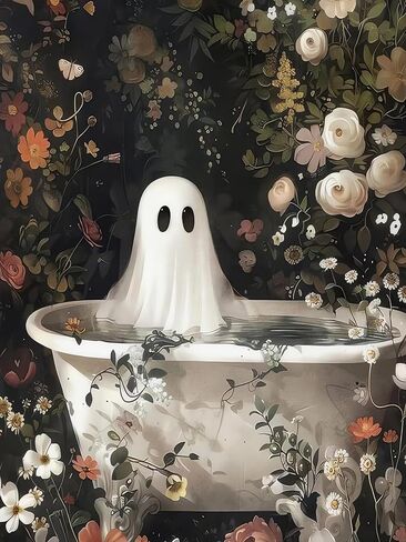 GOUOYANA Halloween Diamond Art Kits for Adults,5D Diamond Art of Ghosts Bathing in The Flower Forest,DIY Full Drill Diamond Painting Gem Art and Crafts,Home Wall Decor (12x16 Inch) in Kuwait