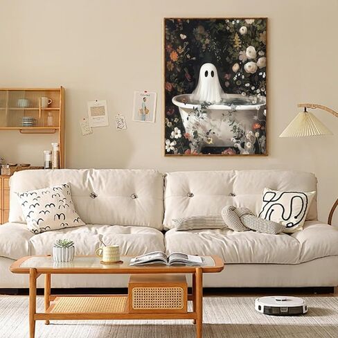 GOUOYANA Halloween Diamond Art Kits for Adults,5D Diamond Art of Ghosts Bathing in The Flower Forest,DIY Full Drill Diamond Painting Gem Art and Crafts,Home Wall Decor (12x16 Inch) in Kuwait