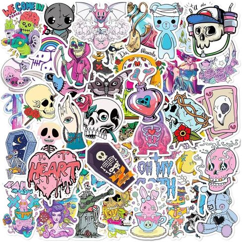 100Pcs Vintage and Conservative Graffiti Tattoo Stickers, Retro Horror Sticker Pack for Adults Men Girls Teens boys, Vinyl Waterproof Cool Stickers Deals for Laptop Water Bottle Hy(100Vintage) in Saudi Arabia