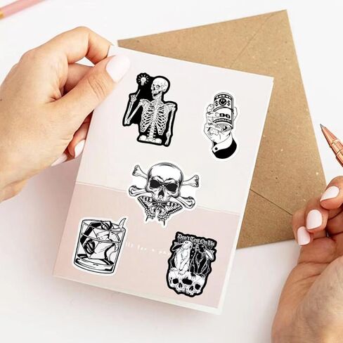 100Pcs Vintage and Conservative Graffiti Tattoo Stickers, Retro Horror Sticker Pack for Adults Men Girls Teens boys, Vinyl Waterproof Cool Stickers Deals for Laptop Water Bottle Hy(100Vintage) in Saudi Arabia