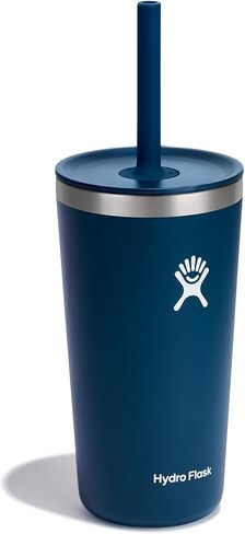 قارورة مائية بغطاء من القش سعة 20 أونصة باللون النيلي in Kuwait