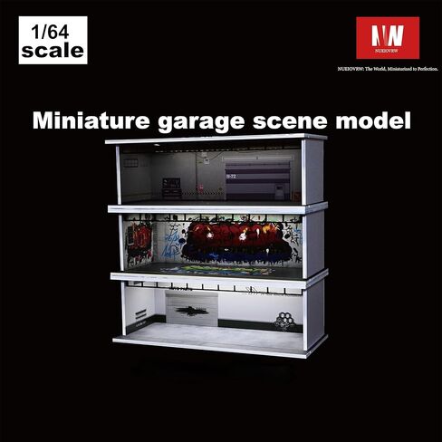 Display Case for Hot Wheels,Diorama 1/64 Scale Car Garage Model with LED Lights and Acrylic Cover, Stackable Car Parking Lot Model,Diecast Car Display Case (Underground Garage) in Saudi Arabia