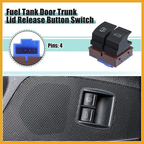 Fuel Tank Door Trunk Lid Release Button Switch Fit for VW CC 2009-2017 No.3C0959903B/3C0959903BREH - Pack of 1 Black Replacement in Saudi Arabia