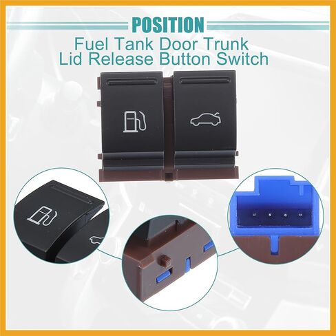 Fuel Tank Door Trunk Lid Release Button Switch Fit for VW CC 2009-2017 No.3C0959903B/3C0959903BREH - Pack of 1 Black Replacement in Saudi Arabia