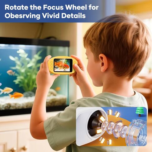 مجهر رقمي محمول للأطفال 2026 - تكبير 1000X|شاشة IPS مقاس 2.0 بوصة، لعبة STEM محمولة مع صور وفيديو|هدية علمية تعليمية للأولاد والبنات من سن 3 إلى 12 عامًا (برتقالي) in Kuwait