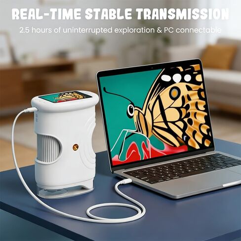 مجهر رقمي محمول للأطفال 2026 - تكبير 1000X|شاشة IPS مقاس 2.0 بوصة، لعبة STEM محمولة مع صور وفيديو|هدية علمية تعليمية للأولاد والبنات من سن 3 إلى 12 عامًا (برتقالي) in Kuwait