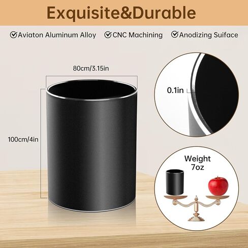 Christian Gifts,Metal Pen Holder Aluminum Pencil Holder for desk,Round Desktop Organizer and Black Pencil Cup for Office, School, Home and Stationary Supplies (Philippians 4:13) in Saudi Arabia