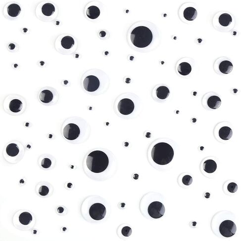 Wiggle Googly Eyes 1500 Pcs Black with Self-Adhesive 4mm-30mm Mixed for Creative DIY Crafts Decorations in Saudi Arabia