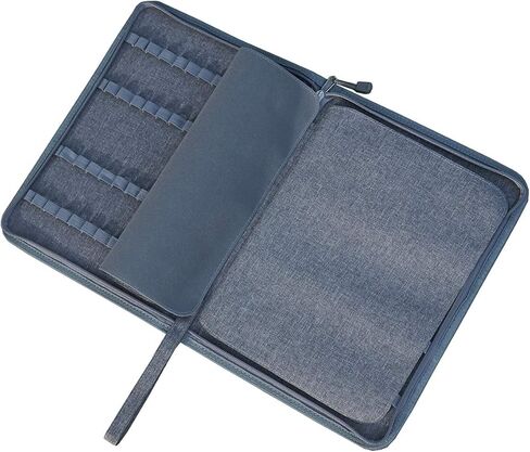 48 Fountain Pen Case PU Leather, Rollerball Pen Display Holder Bag, Pouch Large Capacity for your Collection - Black in Saudi Arabia