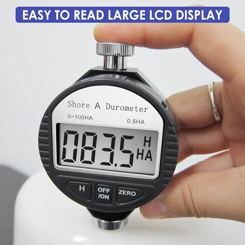 جهاز اختبار صلابة الشاطئ D المحمول 0-100HD من Gain Express مقياس التحمل الرقمي للمطاط والإطارات والبلاستيك والبلاستيك الحراري والأرضيات وكرة البولينج مع شاشة LCD كبيرة in Kuwait