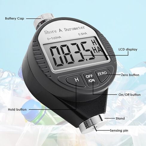 جهاز اختبار صلابة الشاطئ D المحمول 0-100HD من Gain Express مقياس التحمل الرقمي للمطاط والإطارات والبلاستيك والبلاستيك الحراري والأرضيات وكرة البولينج مع شاشة LCD كبيرة in Kuwait