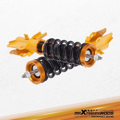 maXpeedingrods Coilovers for Chevrolet Camaro 2010-2015, Height Adjustable Coil-overs Suspension Kit, Preset Damping Shock Absorber Struts, Lowering Kit Gold in Saudi Arabia