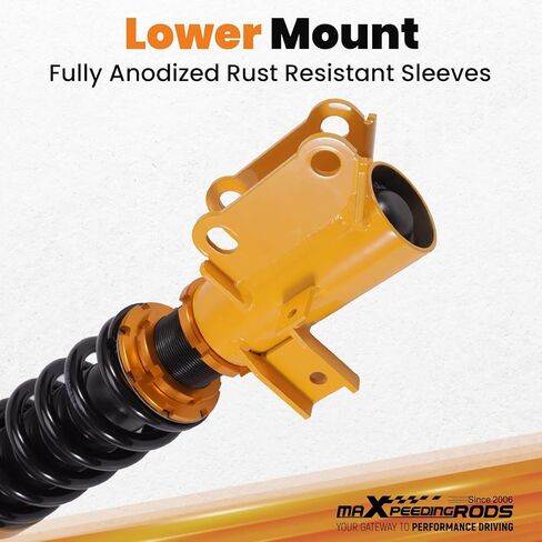 maXpeedingrods Coilovers for Chevrolet Camaro 2010-2015, Height Adjustable Coil-overs Suspension Kit, Preset Damping Shock Absorber Struts, Lowering Kit Gold in Saudi Arabia