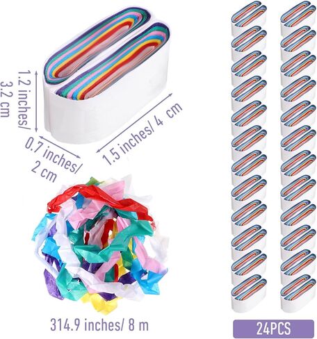 24 pcs Magic Tricks for Adults, Funny Colored Mouth Coils Magic Trick Vomit Paper Clown Props, Stage Gimmick Illusion Magics Accessories for Magician Performance in Kuwait