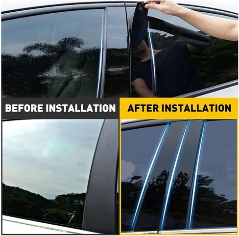 6pcs/Set for 2007 2008 2009 2010 2011 Black Car Exterior Door Window Pillar Posts Piano Cover Trim Decor Accessories in Saudi Arabia